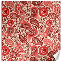 Paisley Red Ornament Texture Canvas 12  X 12  by nateshop