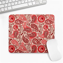 Paisley Red Ornament Texture Large Mousepad by nateshop