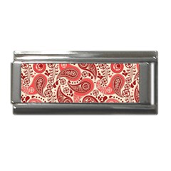 Paisley Red Ornament Texture Superlink Italian Charm (9mm) by nateshop