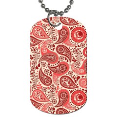 Paisley Red Ornament Texture Dog Tag (one Side) by nateshop