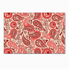 Paisley Red Ornament Texture Postcard 4 x 6  (pkg Of 10) by nateshop