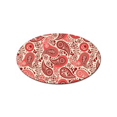 Paisley Red Ornament Texture Sticker Oval (10 Pack) by nateshop