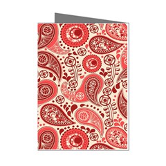 Paisley Red Ornament Texture Mini Greeting Cards (pkg Of 8) by nateshop