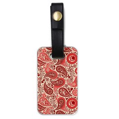 Paisley Red Ornament Texture Luggage Tag (one Side) by nateshop