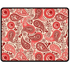 Paisley Red Ornament Texture Fleece Blanket (medium) by nateshop