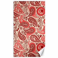 Paisley Red Ornament Texture Canvas 40  X 72  by nateshop