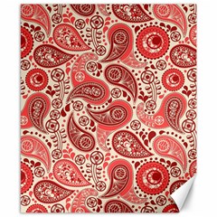 Paisley Red Ornament Texture Canvas 8  X 10  by nateshop