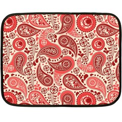 Paisley Red Ornament Texture Fleece Blanket (mini) by nateshop