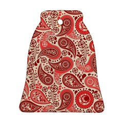 Paisley Red Ornament Texture Bell Ornament (two Sides) by nateshop