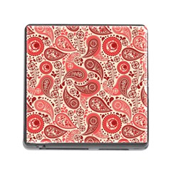 Paisley Red Ornament Texture Memory Card Reader (square 5 Slot) by nateshop