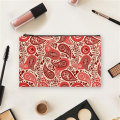 Paisley Red Ornament Texture Cosmetic Bag (medium) by nateshop