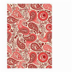 Paisley Red Ornament Texture Small Garden Flag (two Sides) by nateshop