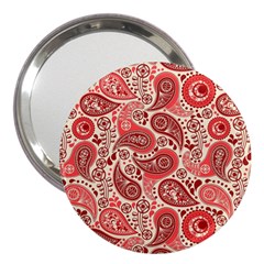 Paisley Red Ornament Texture 3  Handbag Mirrors by nateshop