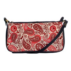 Paisley Red Ornament Texture Shoulder Clutch Bag by nateshop