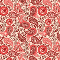 Paisley Red Ornament Texture Play Mat (square) by nateshop