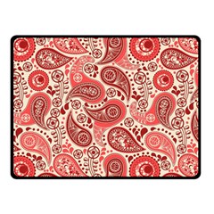 Paisley Red Ornament Texture Two Sides Fleece Blanket (small) by nateshop