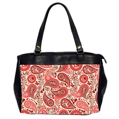 Paisley Red Ornament Texture Oversize Office Handbag (2 Sides) by nateshop