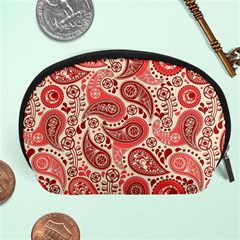 Paisley Red Ornament Texture Accessory Pouch (large) by nateshop