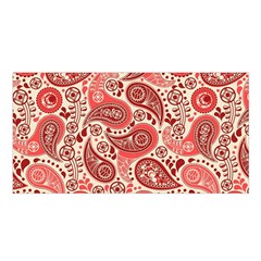 Paisley Red Ornament Texture Satin Shawl 45  X 80  by nateshop