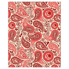 Paisley Red Ornament Texture Drawstring Bag (small) by nateshop