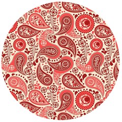 Paisley Red Ornament Texture Wooden Bottle Opener (round) by nateshop