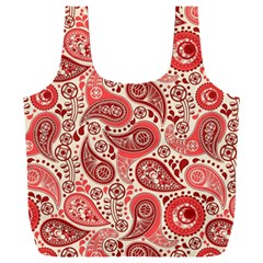 Paisley Red Ornament Texture Full Print Recycle Bag (xxl) by nateshop