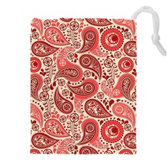 Paisley Red Ornament Texture Drawstring Pouch (5xl) by nateshop