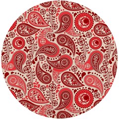 Paisley Red Ornament Texture Uv Print Round Tile Coaster