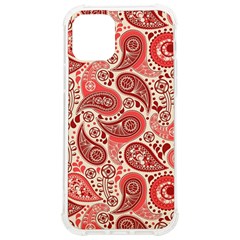 Paisley Red Ornament Texture Iphone 12/12 Pro Tpu Uv Print Case by nateshop