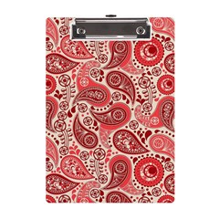 Paisley Red Ornament Texture A5 Acrylic Clipboard by nateshop