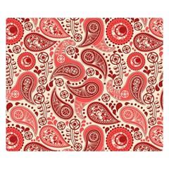 Paisley Red Ornament Texture Premium Plush Fleece Blanket (small) by nateshop