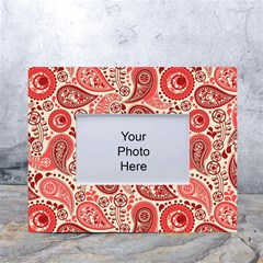 Paisley Red Ornament Texture White Tabletop Photo Frame 4 x6 