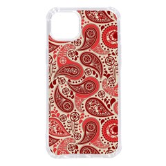 Paisley Red Ornament Texture Iphone 14 Plus Tpu Uv Print Case by nateshop