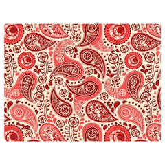 Paisley Red Ornament Texture Two Sides Premium Plush Fleece Blanket (extra Small) by nateshop