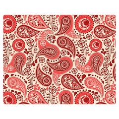 Paisley Red Ornament Texture Premium Plush Fleece Blanket (medium) by nateshop