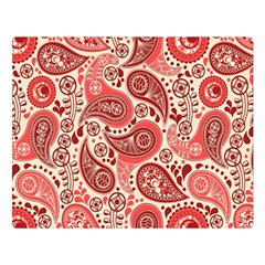 Paisley Red Ornament Texture Premium Plush Fleece Blanket (large)