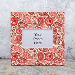 Paisley Red Ornament Texture White Box Photo Frame 4  X 6  by nateshop