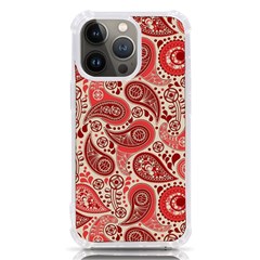 Paisley Red Ornament Texture Iphone 13 Pro Tpu Uv Print Case by nateshop