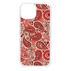 Paisley Red Ornament Texture Iphone 13 Mini Tpu Uv Print Case by nateshop