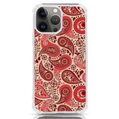 Paisley Red Ornament Texture Iphone 13 Pro Max Tpu Uv Print Case by nateshop