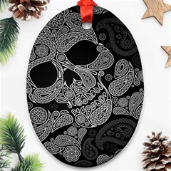 Paisley Skull, Abstract Art Ornament (oval) by nateshop