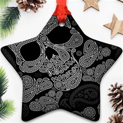 Paisley Skull, Abstract Art Ornament (star) by nateshop