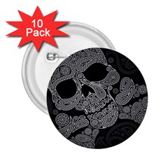 Paisley Skull, Abstract Art 2 25  Buttons (10 Pack)  by nateshop