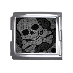 Paisley Skull, Abstract Art Mega Link Italian Charm (18mm) by nateshop