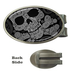 Paisley Skull, Abstract Art Money Clips (oval)  by nateshop