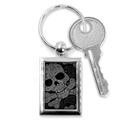 Paisley Skull, Abstract Art Key Chain (rectangle) by nateshop