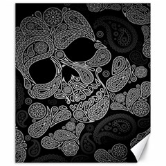 Paisley Skull, Abstract Art Canvas 20  X 24  by nateshop