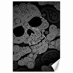 Paisley Skull, Abstract Art Canvas 24  X 36  by nateshop