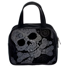 Paisley Skull, Abstract Art Classic Handbag (two Sides) by nateshop