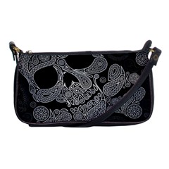 Paisley Skull, Abstract Art Shoulder Clutch Bag by nateshop